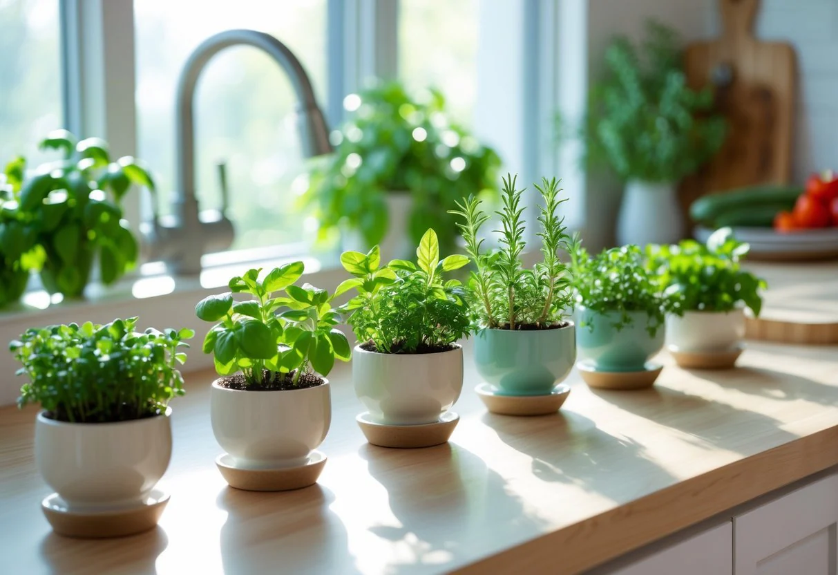 Fragrant herbs like basil, mint, and rosemary